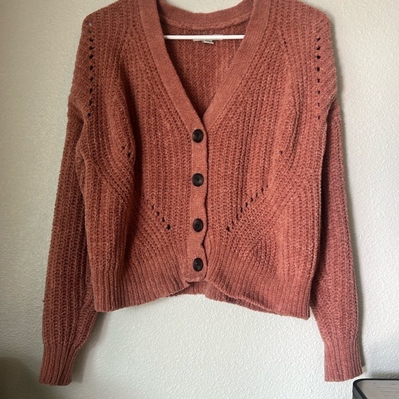 American Eagle Outfitters Sweaters - American Eagle Button Up V Neck Sweater Knot XS